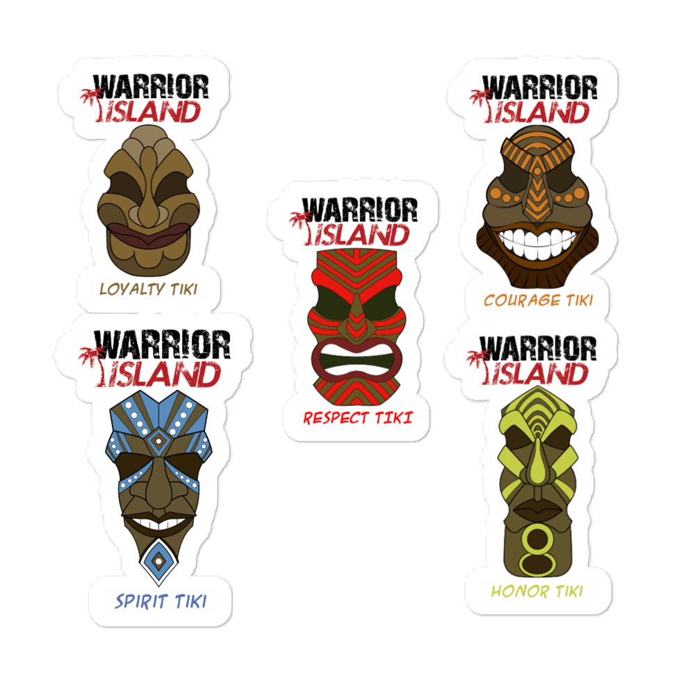 Warrior Island Tiki Stickers