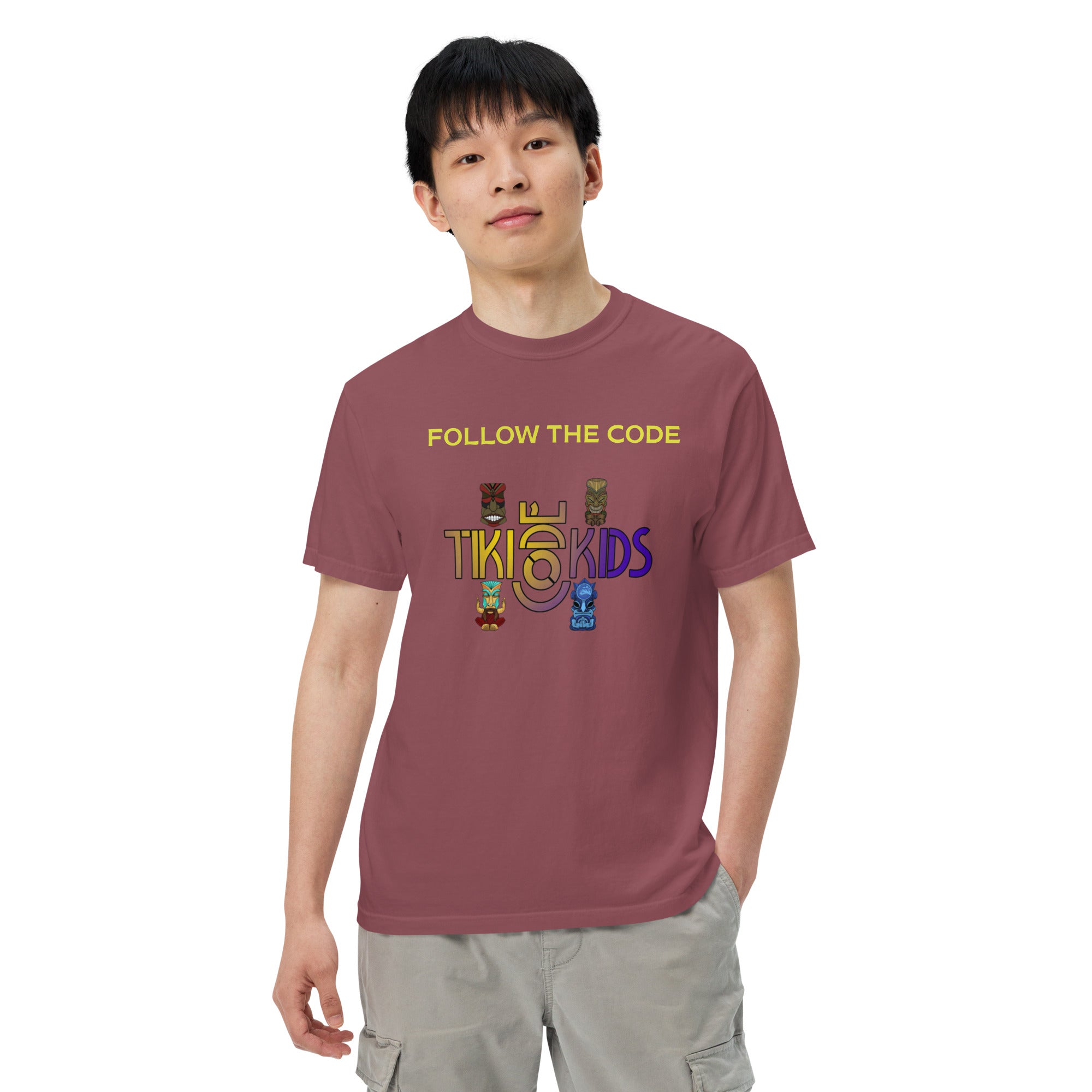 Follow the Code Tiki heavyweight t-shirt