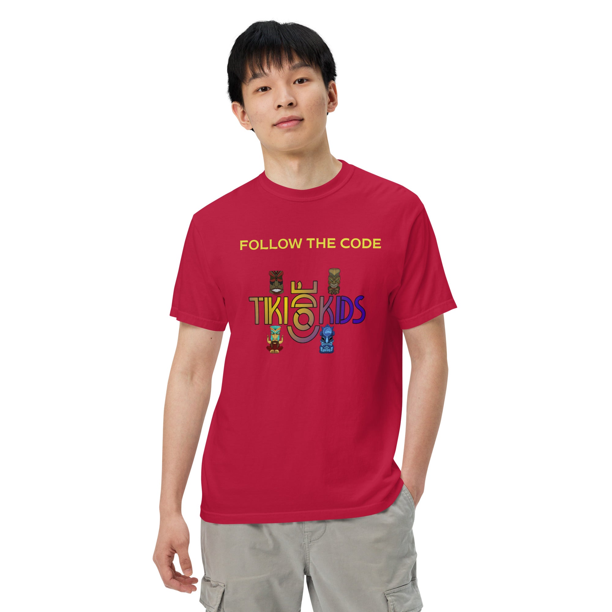 Follow the Code Tiki heavyweight t-shirt