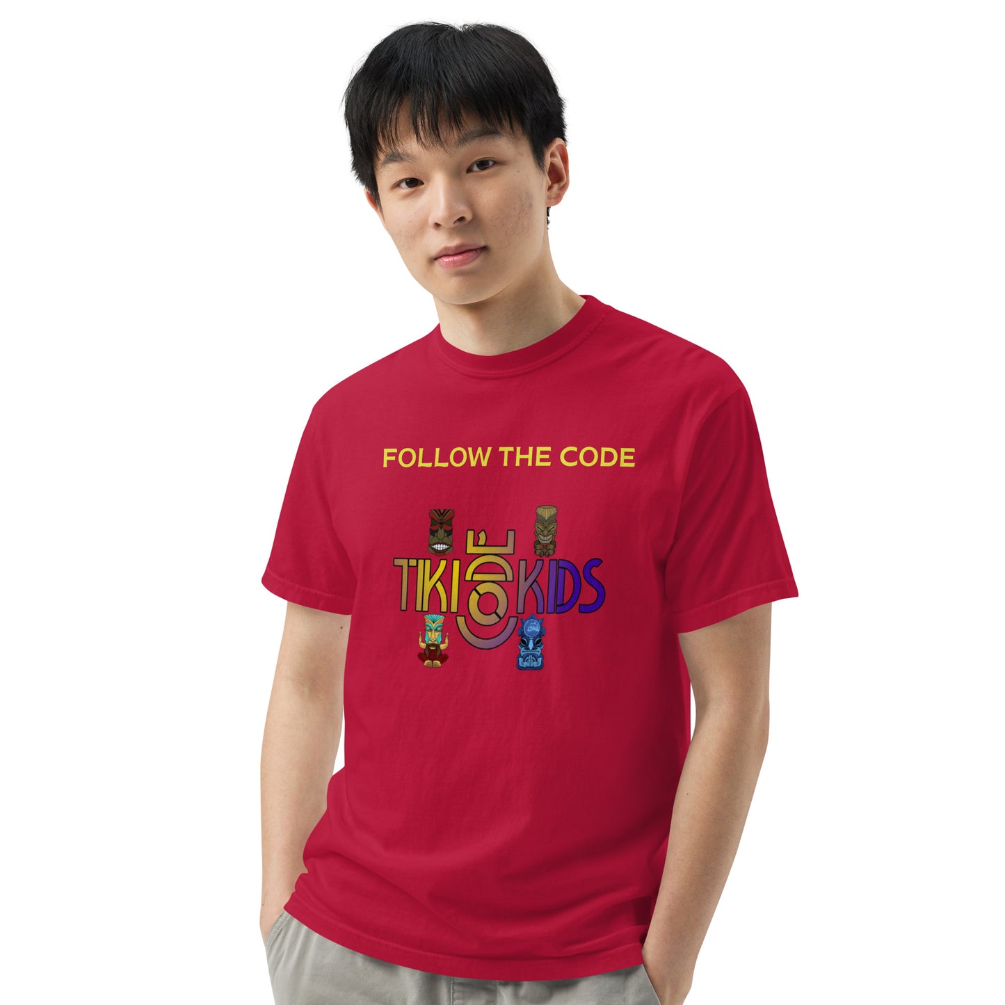 Follow the Code Tiki heavyweight t-shirt