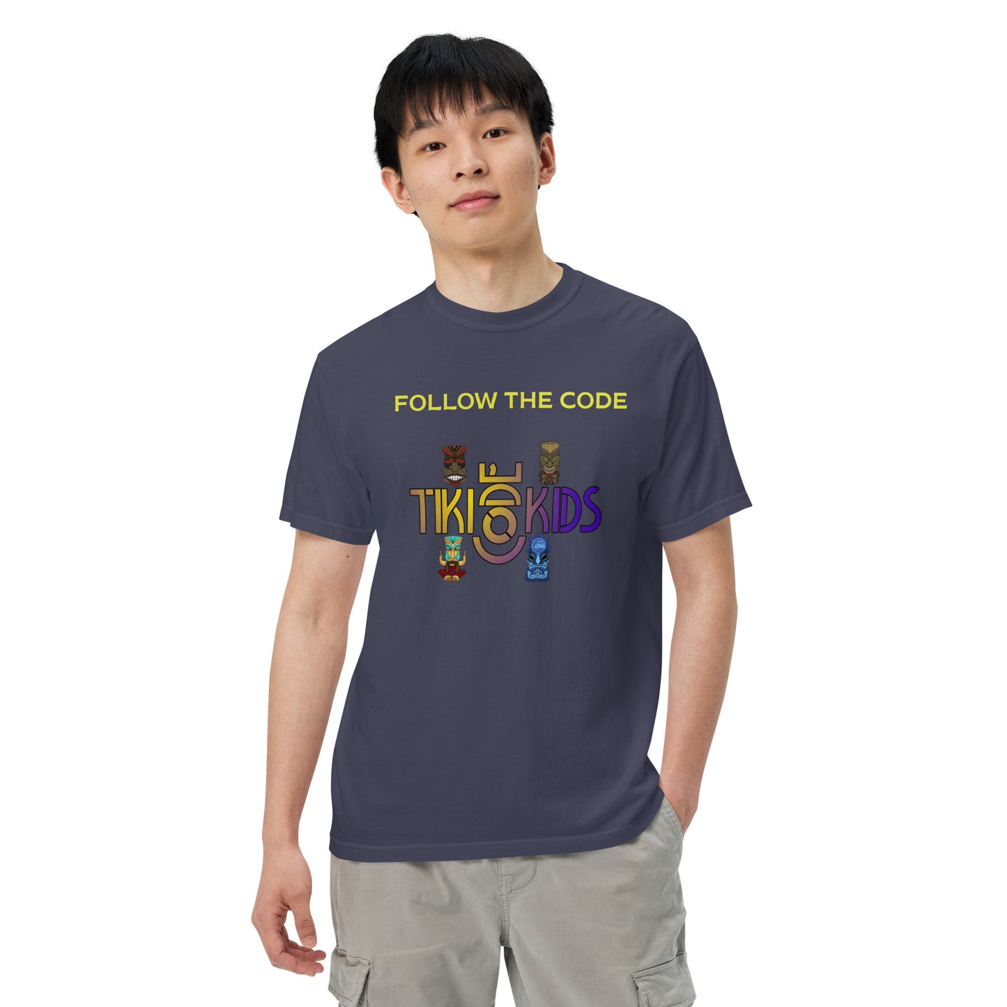 Follow the Code Tiki heavyweight t-shirt