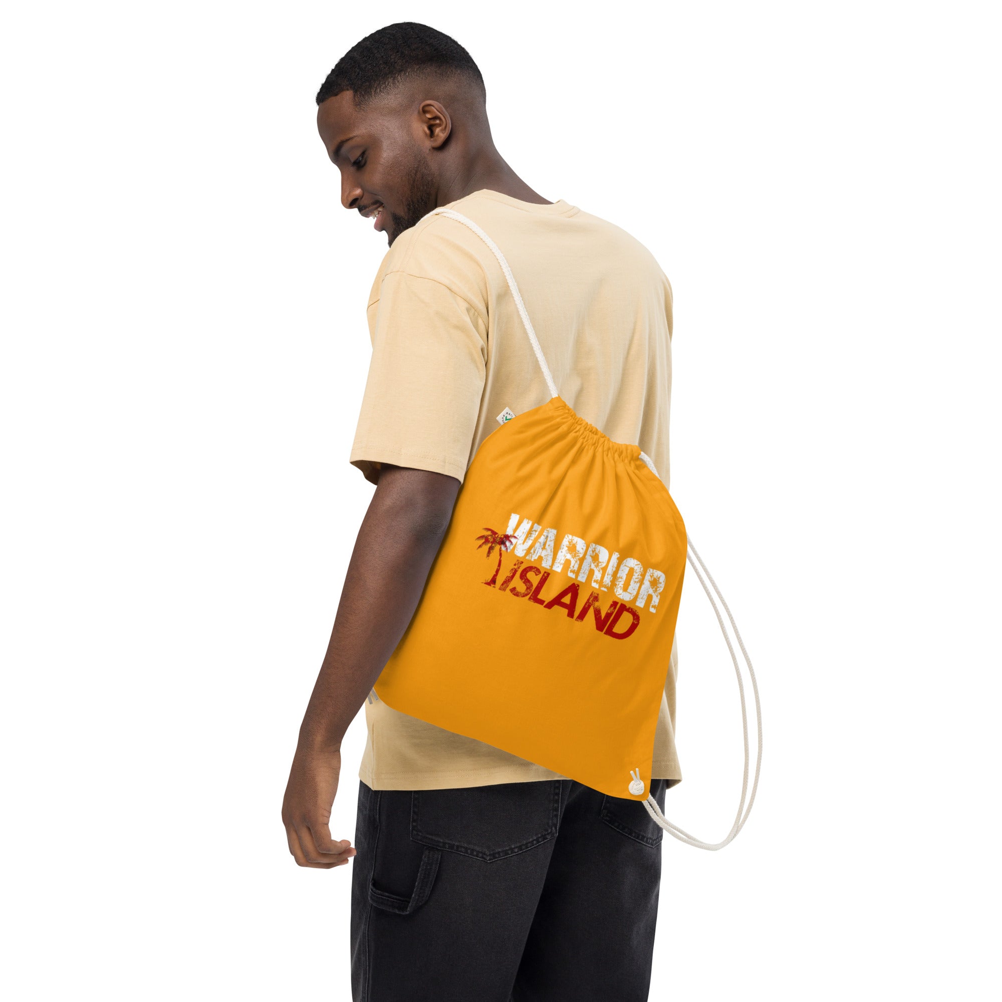 Warrior Island Organic cotton drawstring bag