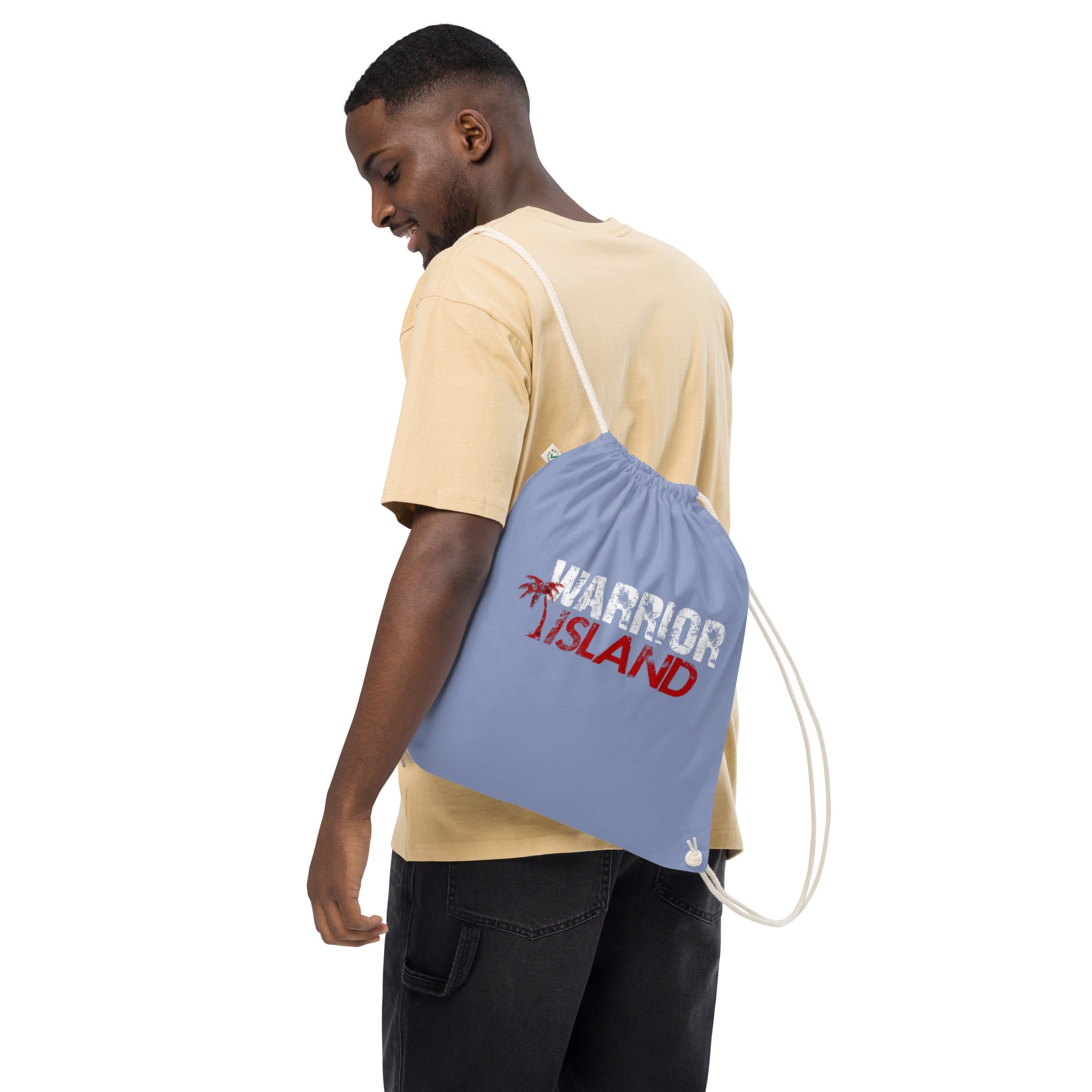 Warrior Island Organic cotton drawstring bag